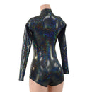 Black Kaleidoscope Stella Romper with Long Sleeves & Boy Cut Leg - Coquetry Clothing
