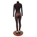 Black Mesh Sheer Turtleneck Catsuit - Coquetry Clothing