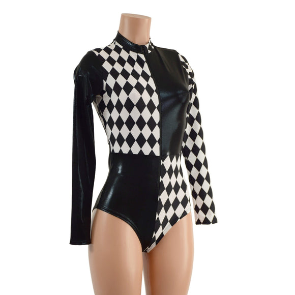 Black Mystique and Diamond Print Quad Color Blocked Stella Romper - Coquetry Clothing
