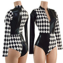 Black Mystique and Diamond Print Quad Color Blocked Stella Romper - Coquetry Clothing