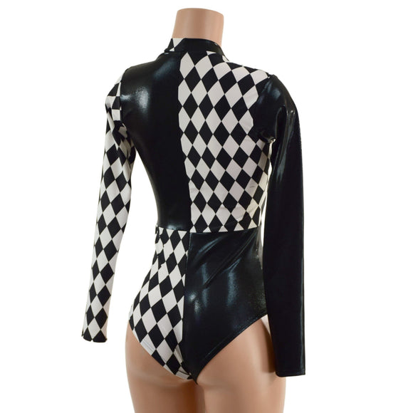 Black Mystique and Diamond Print Quad Color Blocked Stella Romper - Coquetry Clothing