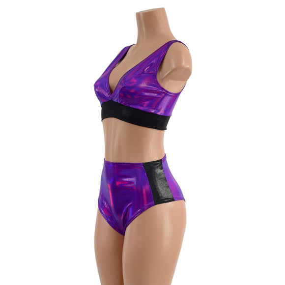 Black Mystique and Grape Holographic Siren & Starlette Set - Coquetry Clothing