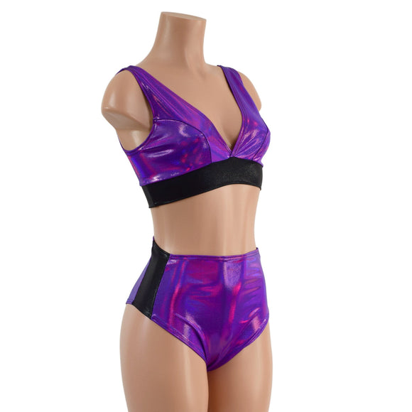 Black Mystique and Grape Holographic Siren & Starlette Set - Coquetry Clothing