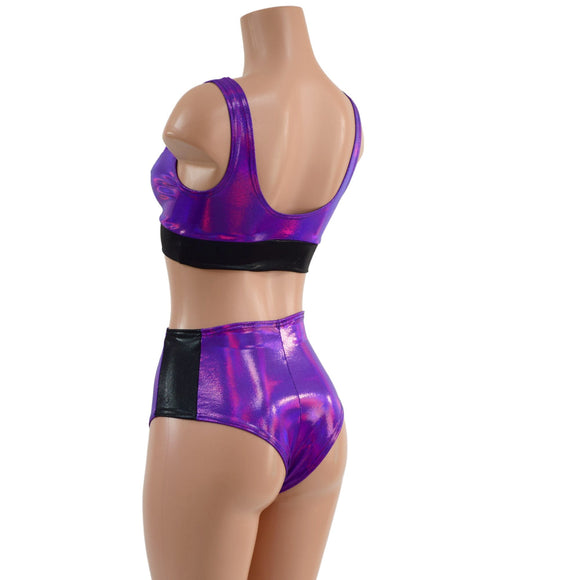 Black Mystique and Grape Holographic Siren & Starlette Set - Coquetry Clothing