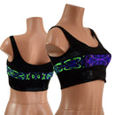 Black Mystique and Neon Melt Skinny Strap Mini Crop Tank Top - Coquetry Clothing