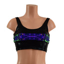 Black Mystique and Neon Melt Skinny Strap Mini Crop Tank Top - Coquetry Clothing