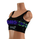 Black Mystique and Neon Melt Skinny Strap Mini Crop Tank Top - Coquetry Clothing