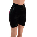 Black Mystique Bike Shorts with Neon Pink Spiral Applique - Coquetry Clothing
