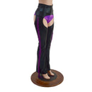 Black Mystique Bootcut Chaps with Purple Fringe - Coquetry Clothing