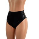 Black Mystique Brazilian Cut Siren Shorts with Grape Holo Star Applique - Coquetry Clothing
