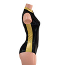 Black Mystique & Gold Sparkly Jewel Sleeveless Stella Romper with Side Panels - Coquetry Clothing