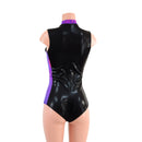 Black Mystique & Grape Holo Sleeveless Stella Romper with Side Panels - Coquetry Clothing