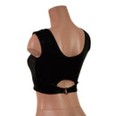 Black Mystique High Or Low Reversible Cutout Oring Mini Crop - Coquetry Clothing