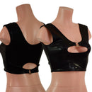 Black Mystique High Or Low Reversible Cutout Oring Mini Crop - Coquetry Clothing