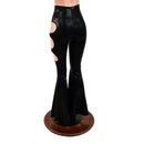 Black Mystique High Waist Solar Flares with Triple Cutouts and O - rings - Coquetry Clothing