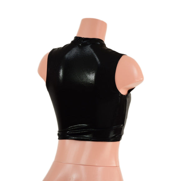Black Mystique Keyhole Crop Top - Coquetry Clothing