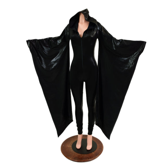 Black Mystique Kimono Sleeve Catsuit - Coquetry Clothing