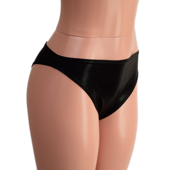 Black Mystique Low Rise Siren Shorts with Brazilian Cut Leg - Coquetry Clothing