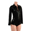 Black Mystique Rodeo Romper with Snap Cuffs and Boy Cut Leg - Coquetry Clothing