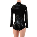 Black Mystique Rodeo Romper with Snap Cuffs and Boy Cut Leg - Coquetry Clothing