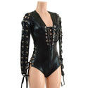 Black Mystique Romper with FIVE Laceups - 5