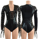 Black Mystique Romper with FIVE Laceups - 2