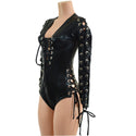 Black Mystique Romper with FIVE Laceups - 8
