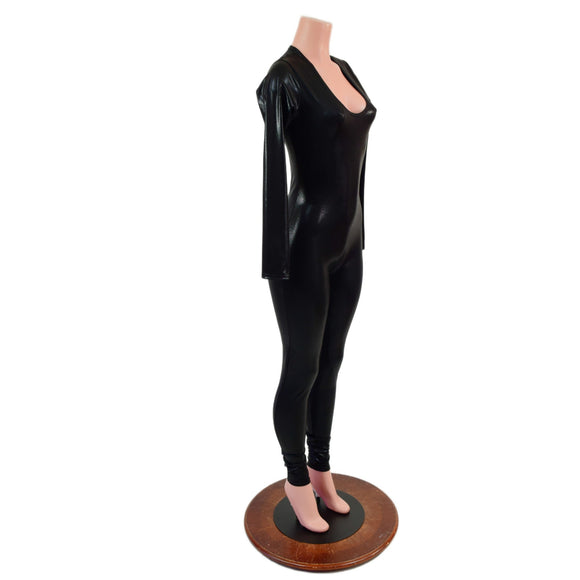 Black Mystique Scoop Neck Catsuit - Coquetry Clothing