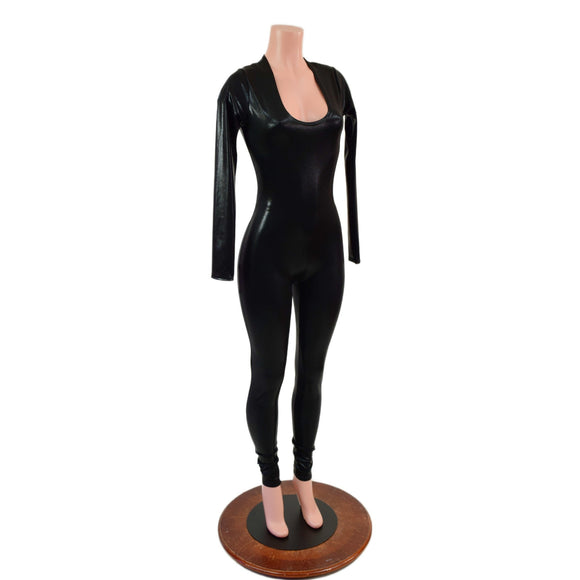 Black Mystique Scoop Neck Catsuit - Coquetry Clothing
