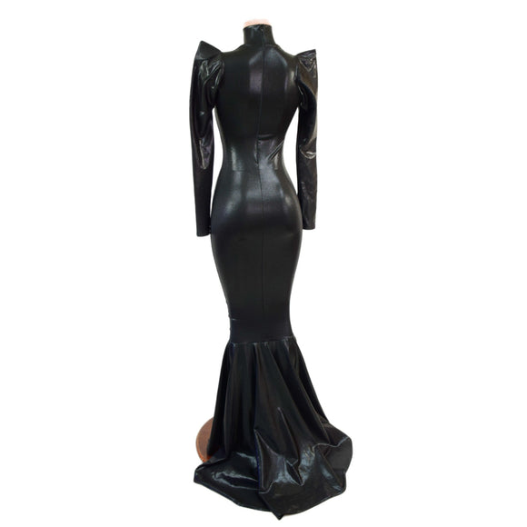 Black Mystique Turtle Neck Gown - Coquetry Clothing