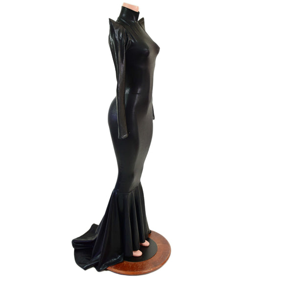 Black Mystique Turtle Neck Gown - Coquetry Clothing