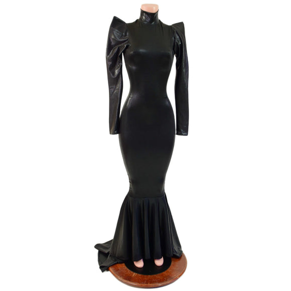 Black Mystique Turtle Neck Gown - Coquetry Clothing