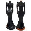 Black Mystique Turtle Neck Gown - Coquetry Clothing