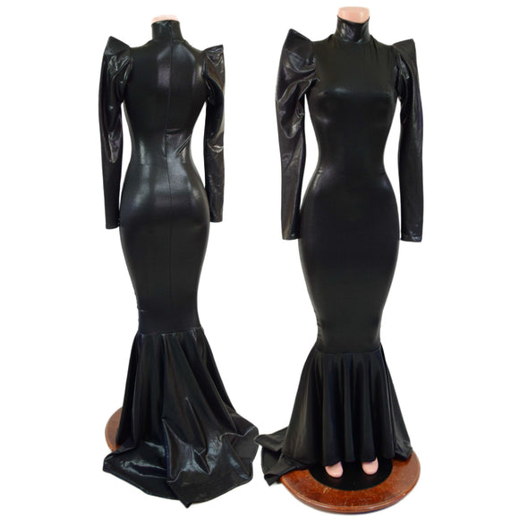 Black Mystique Turtle Neck Gown - Coquetry Clothing