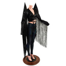 Black Mystique Wrap and Tie Top with Mega Sharp Shoulders & 30" Fringe (Top Only) - Coquetry Clothing
