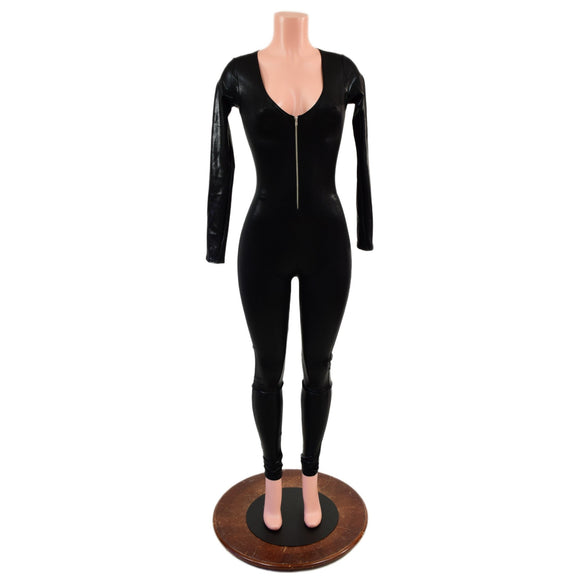 Black Mystique Zipper Catsuit - Coquetry Clothing