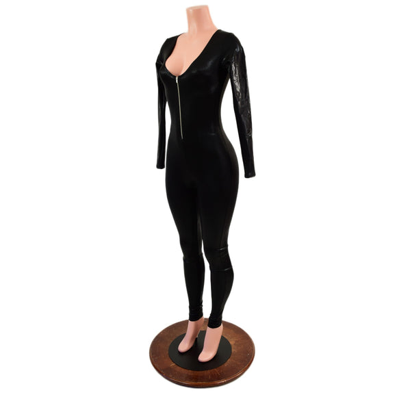 Black Mystique Zipper Catsuit - Coquetry Clothing