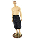 Black Satyr Minky Faux Fur Pants with Tail - Coquetry Clothing