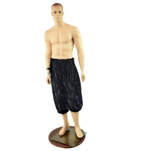 Black Satyr Minky Faux Fur Pants with Tail - Coquetry Clothing