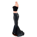 Black Scale High Waist Mermaid Skirt with Puddle Train - Coquetry Clothing