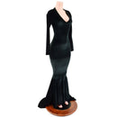 Black Velvet Morticia Gown - Coquetry Clothing