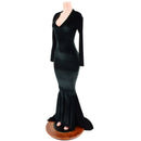 Black Velvet Morticia Gown - Coquetry Clothing
