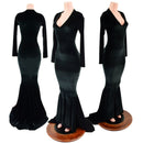 Black Velvet Morticia Gown - Coquetry Clothing