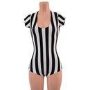 Black & White Striped Romper - Coquetry Clothing