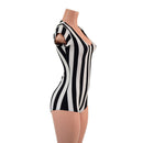 Black & White Striped Romper - Coquetry Clothing