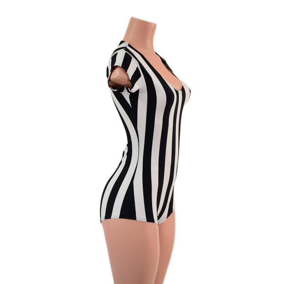 Black & White Striped Romper - Coquetry Clothing