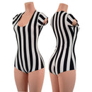 Black & White Striped Romper - Coquetry Clothing