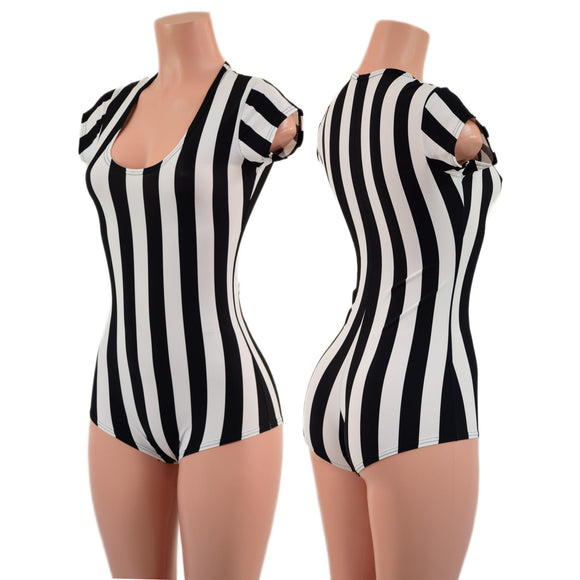Black & White Striped Romper - Coquetry Clothing