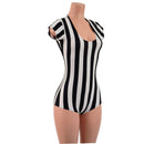 Black & White Striped Romper - Coquetry Clothing
