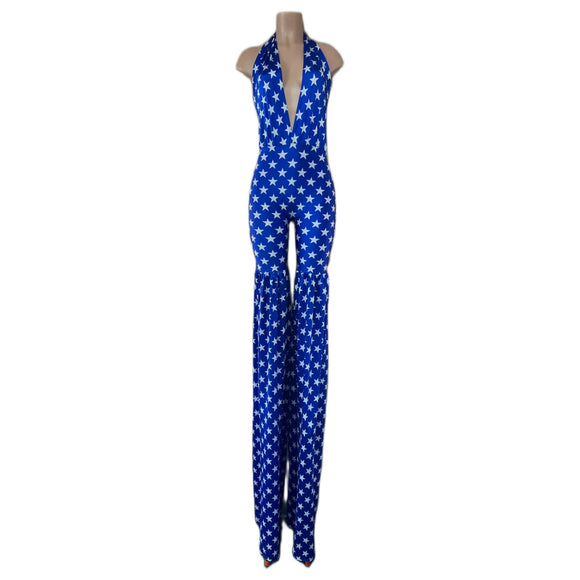 Blue and White Stars Stilting Costume - Coquetry Clothing